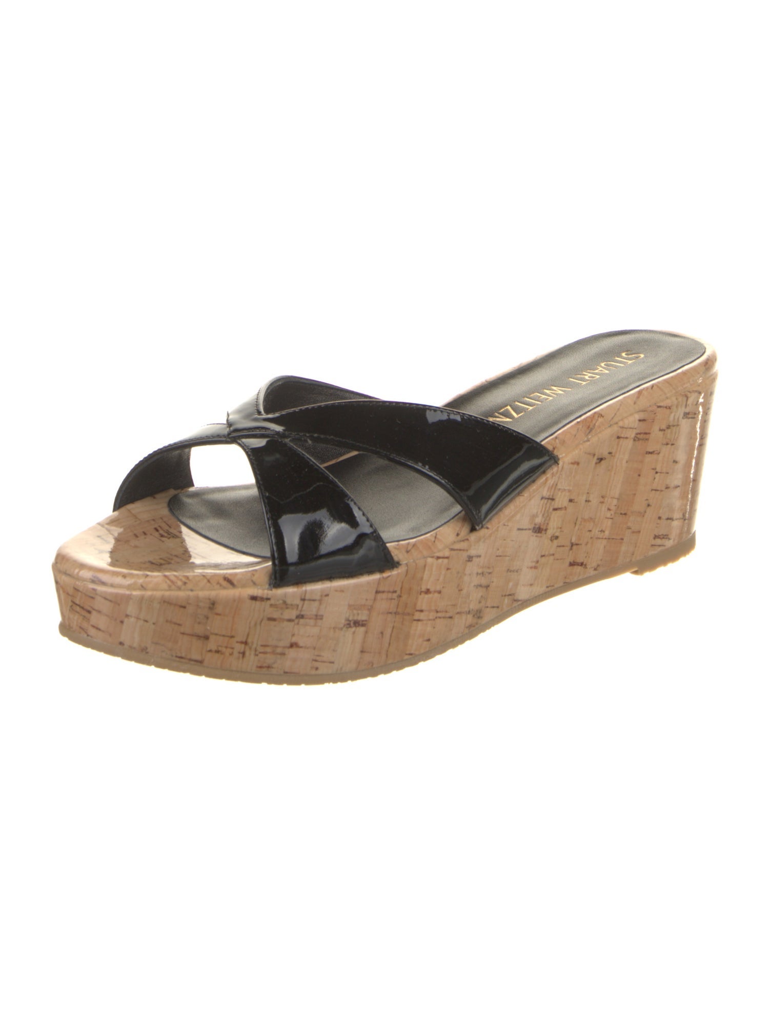 Stuart Weitzman Patent Leather Slides