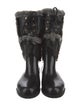 Stuart Weitzman Rubber Faux Fur Trim Rain Boots