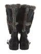 Stuart Weitzman Rubber Faux Fur Trim Rain Boots