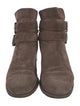 Stuart Weitzman Suede Whipstitch Trim Moto Boots
