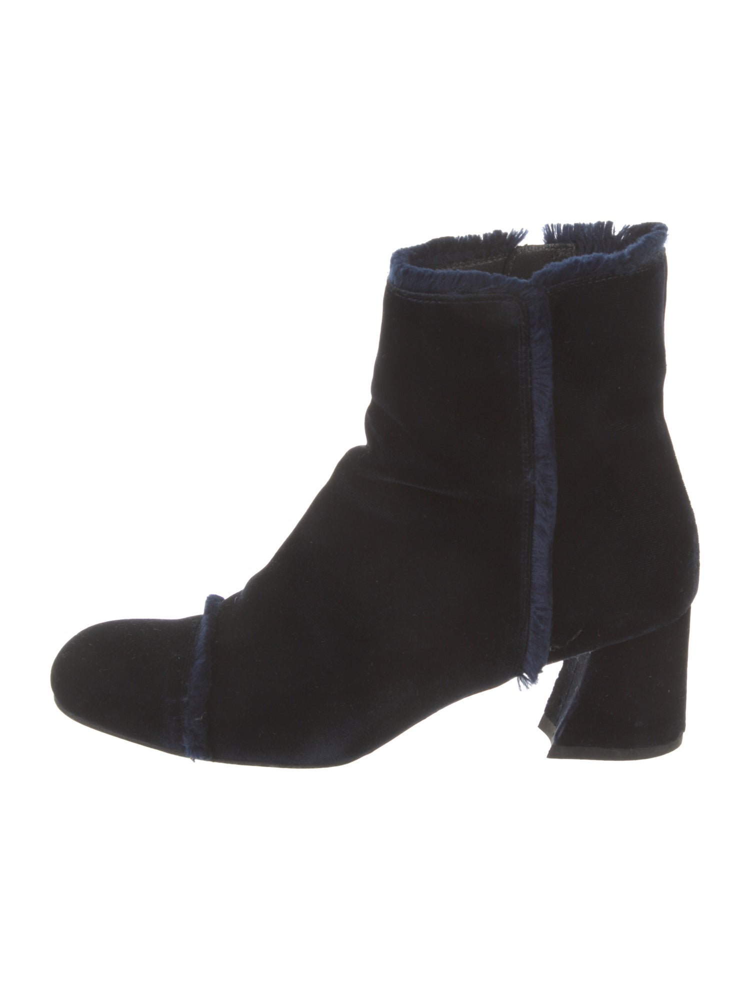 Stuart Weitzman Velvet Raw-Edge Trim Boots
