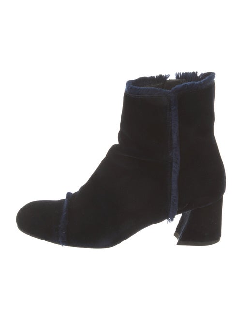 Stuart Weitzman Velvet Raw-Edge Trim Boots