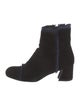 Stuart Weitzman Velvet Raw-Edge Trim Boots