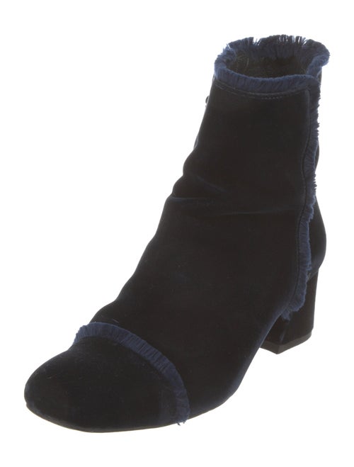 Stuart Weitzman Velvet Raw-Edge Trim Boots
