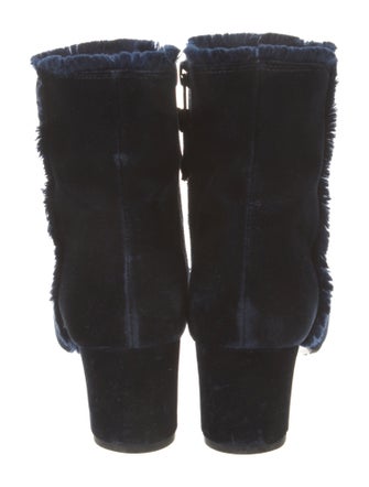 Stuart Weitzman Velvet Raw-Edge Trim Boots