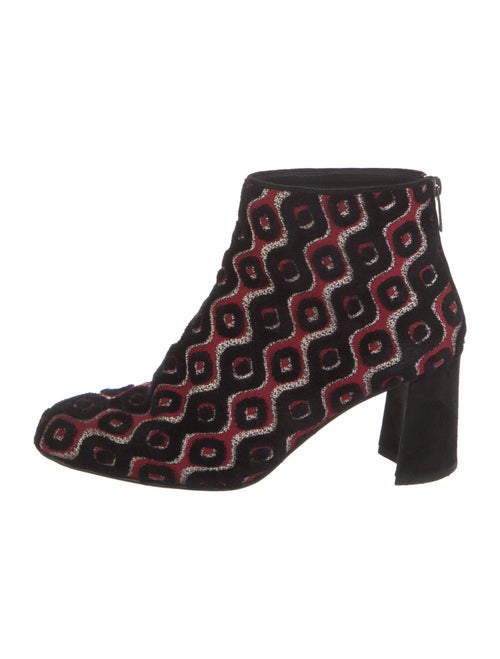 Stuart Weitzman Velvet Printed Lace-Up Boots