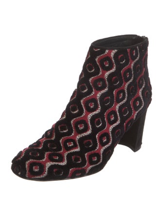 Stuart Weitzman Velvet Printed Lace-Up Boots