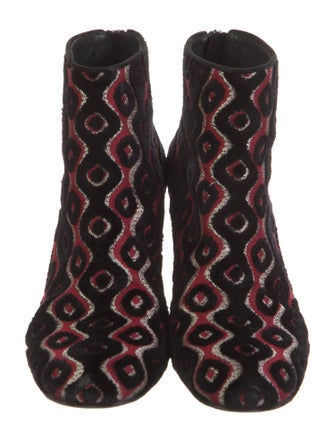Stuart Weitzman Velvet Printed Lace-Up Boots