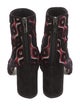 Stuart Weitzman Velvet Printed Lace-Up Boots