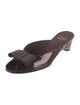 Stuart Weitzman Patent Leather Bow Accents Slides