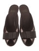 Stuart Weitzman Patent Leather Bow Accents Slides