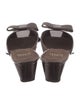 Stuart Weitzman Patent Leather Bow Accents Slides