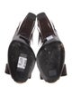 Stuart Weitzman Patent Leather Bow Accents Slides