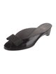 Stuart Weitzman Patent Leather Bow Accents Slides