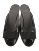 Stuart Weitzman Patent Leather Bow Accents Slides