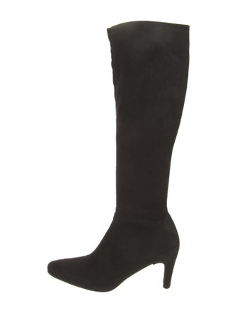 Stuart Weitzman Suede Whipstitch Trim Boots