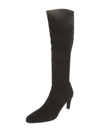 Stuart Weitzman Suede Whipstitch Trim Boots