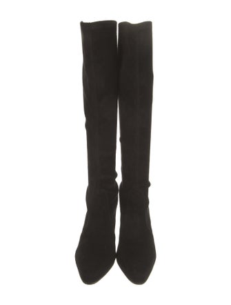 Stuart Weitzman Suede Whipstitch Trim Boots