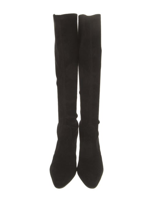 Stuart Weitzman Suede Whipstitch Trim Boots