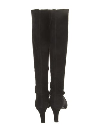 Stuart Weitzman Suede Whipstitch Trim Boots