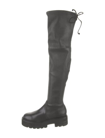 Stuart Weitzman Leather Lace-Up Boots