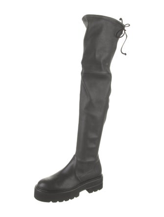 Stuart Weitzman Leather Lace-Up Boots