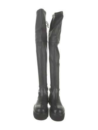 Stuart Weitzman Leather Lace-Up Boots