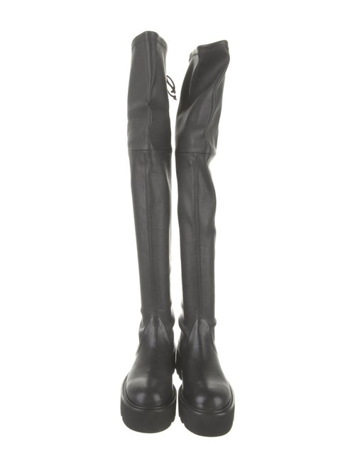 Stuart Weitzman Leather Lace-Up Boots