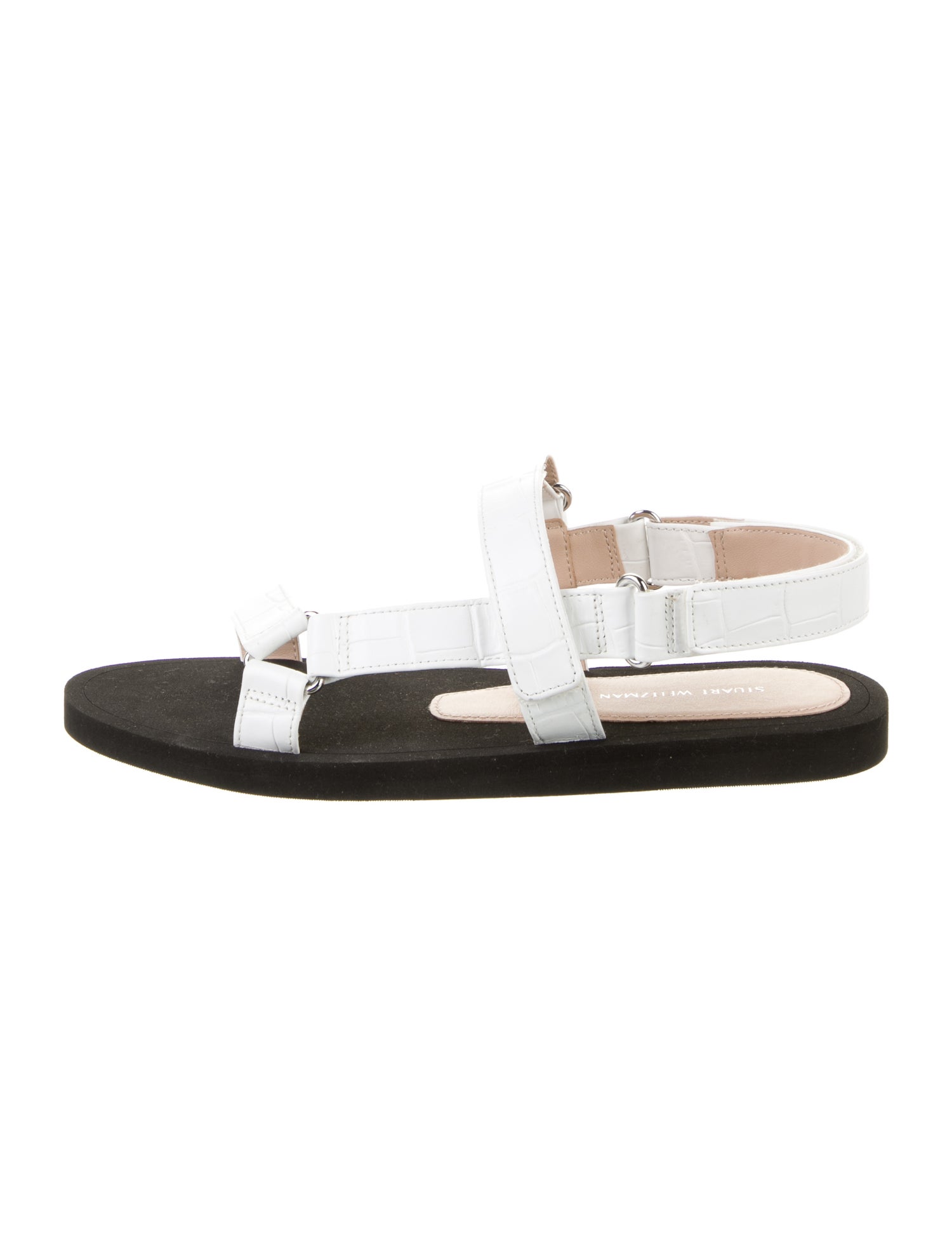Stuart Weitzman Leather T-Strap Sandals