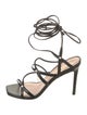 Stuart Weitzman Leather Beaded Accents Sandals