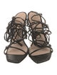 Stuart Weitzman Leather Beaded Accents Sandals