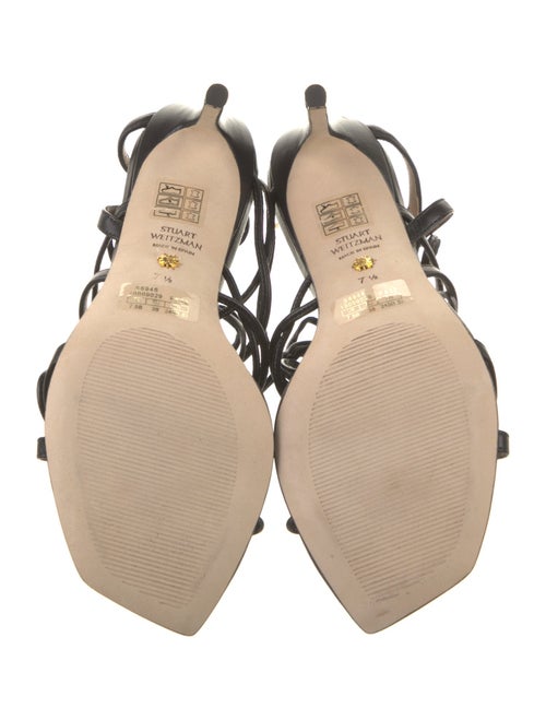 Stuart Weitzman Leather Beaded Accents Sandals