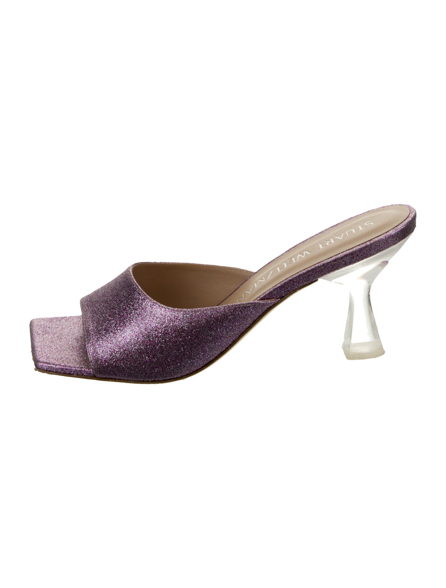 Stuart Weitzman Glitter Printed Slides