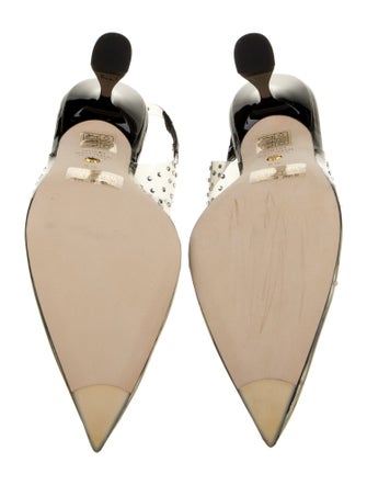 Stuart Weitzman PVC Crystal Embellishments Slingback Pumps