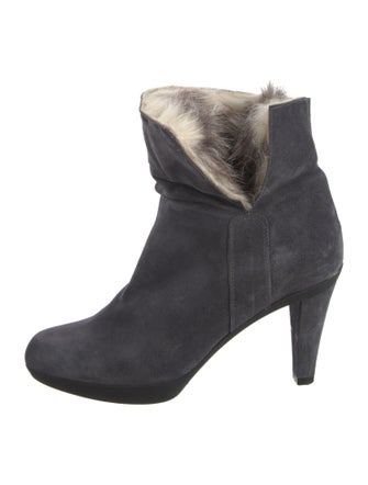 Stuart Weitzman Suede Fur Trim Boots