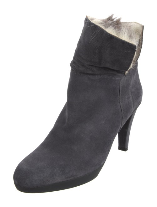 Stuart Weitzman Suede Fur Trim Boots