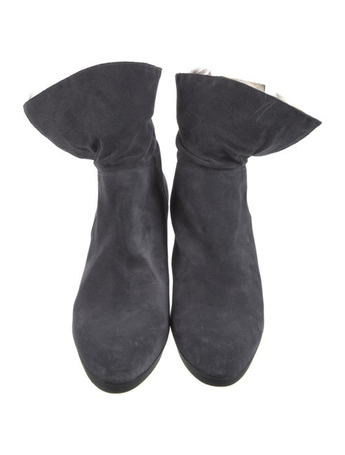Stuart Weitzman Suede Fur Trim Boots