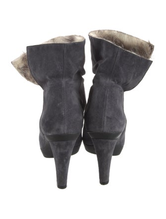 Stuart Weitzman Suede Fur Trim Boots
