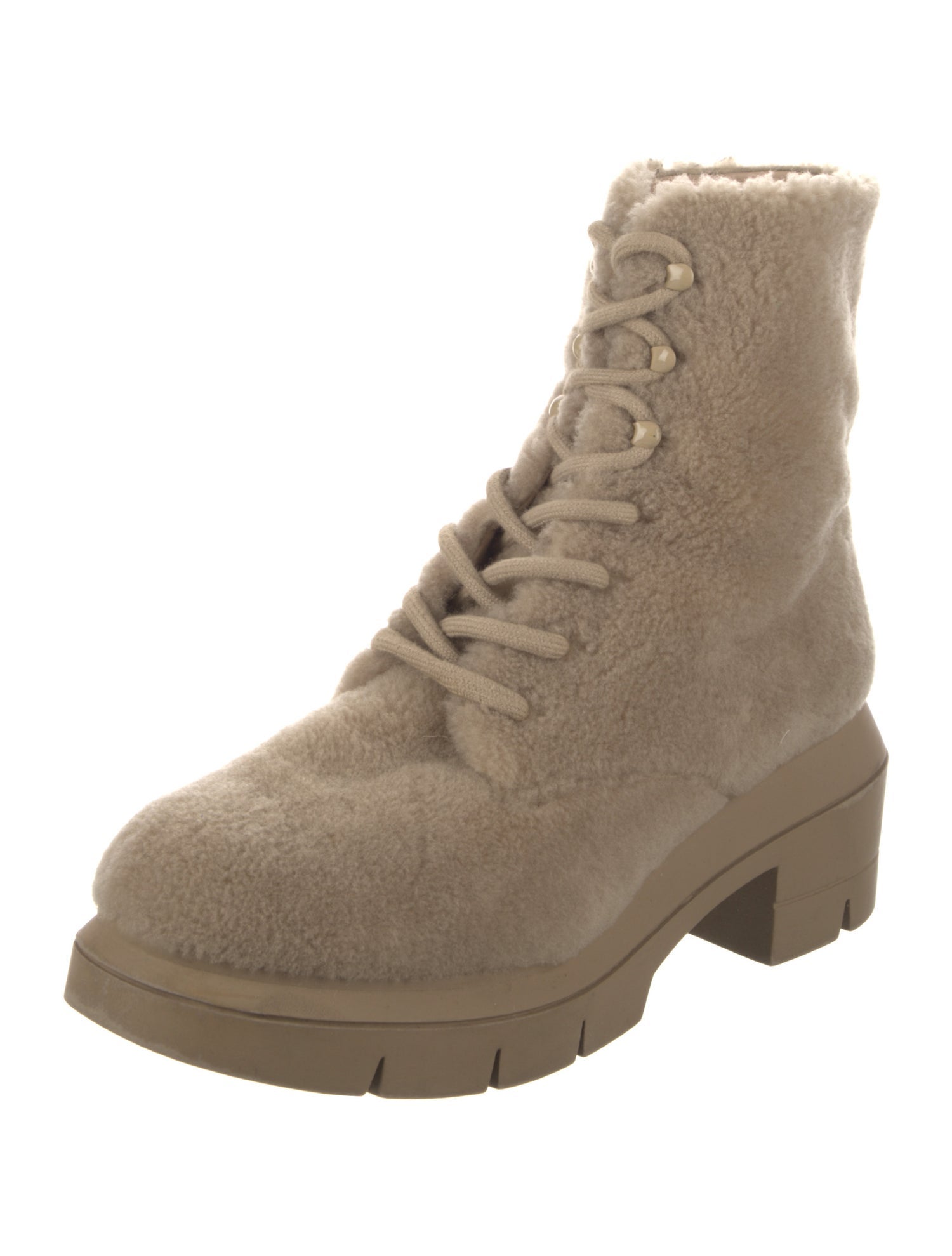 Stuart Weitzman Shearling Combat Boots