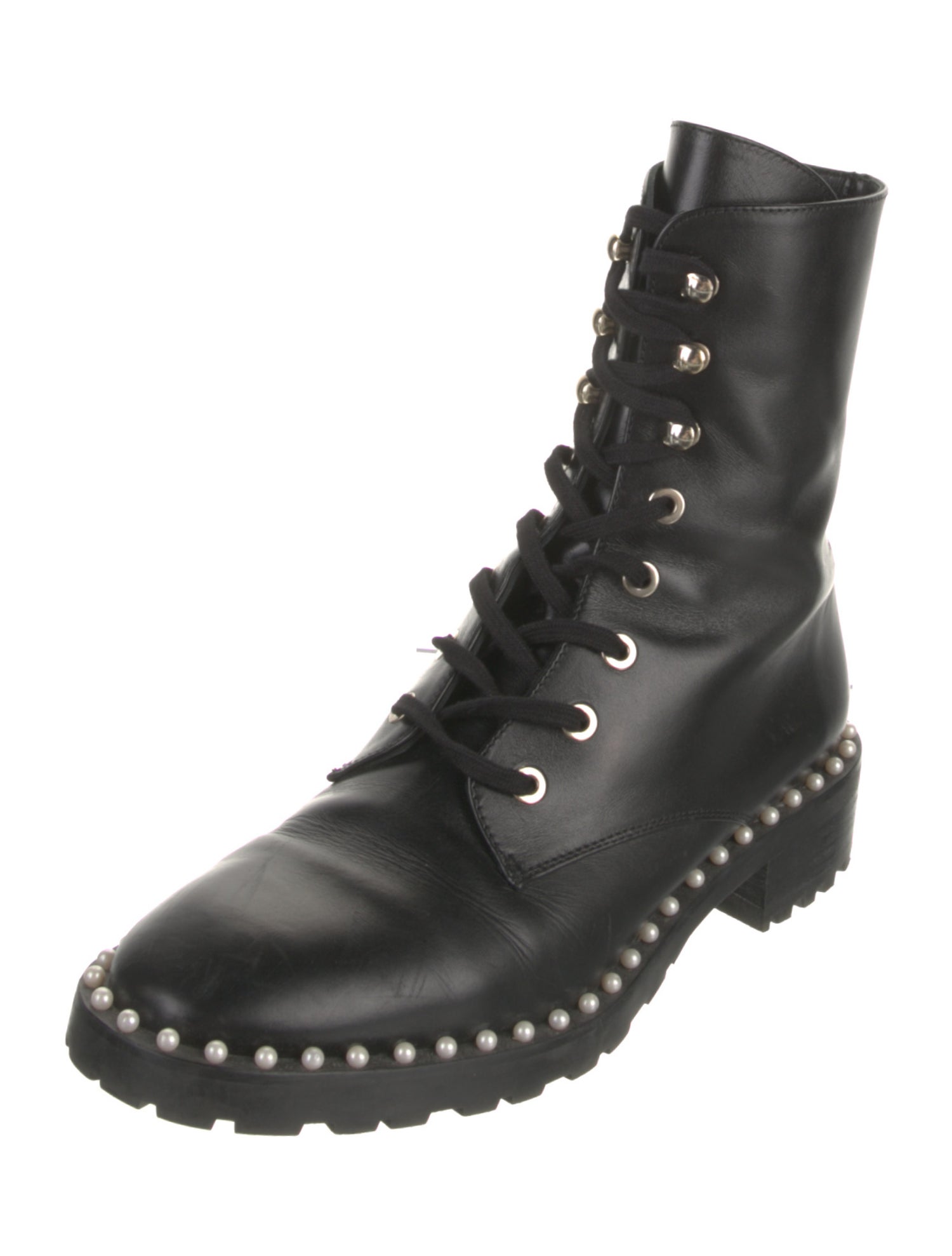Stuart Weitzman Leather Combat Boots