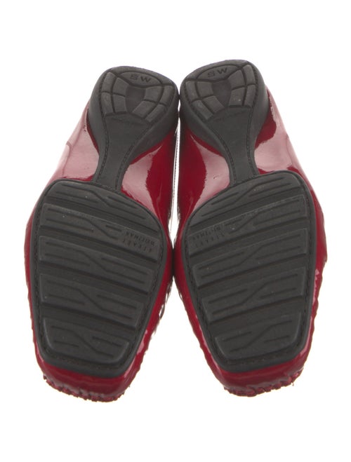 Stuart Weitzman Patent Leather Crystal Embellishments Slides