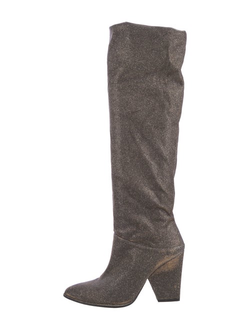 Stuart Weitzman Nylon Glitter Accents Boots