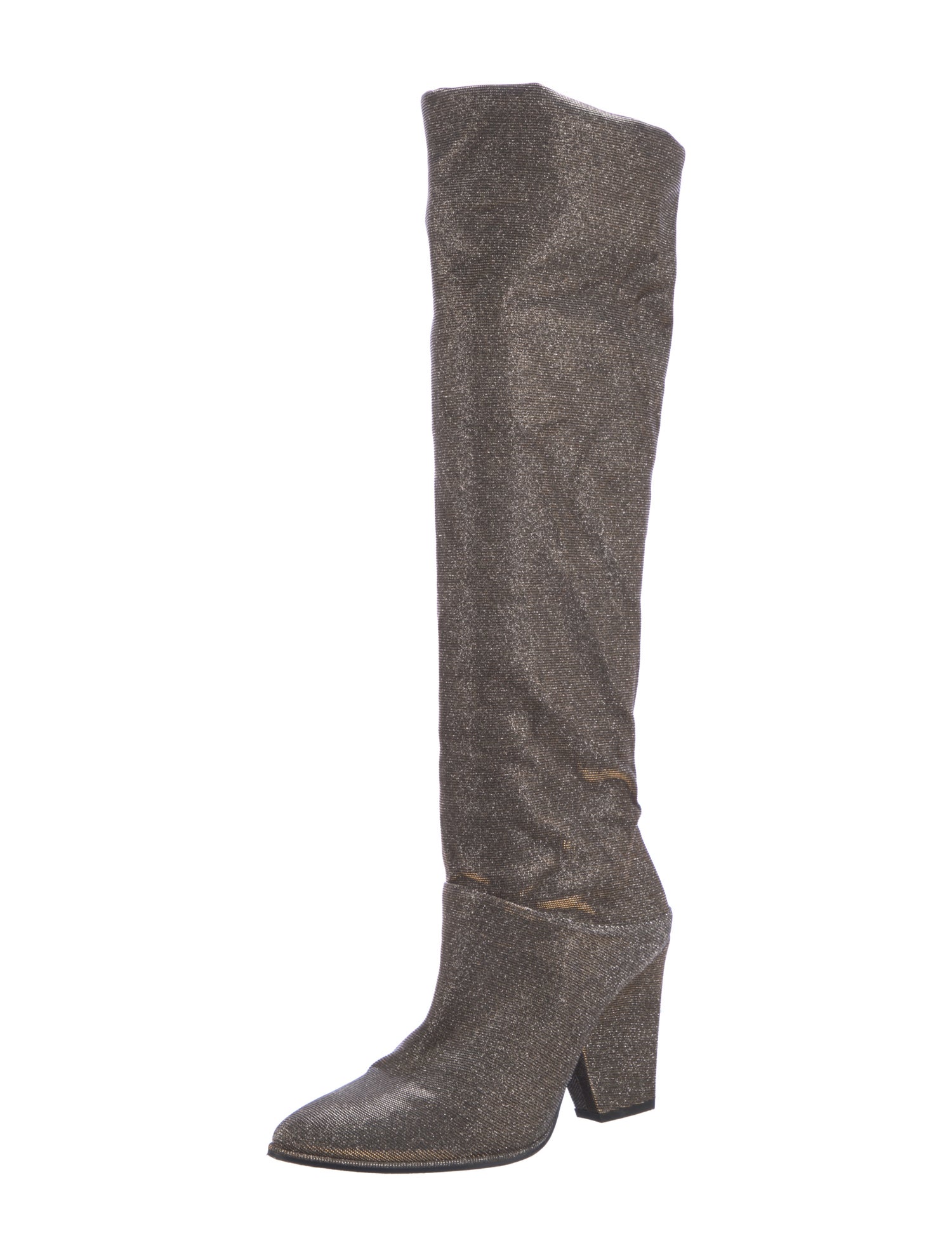 Stuart Weitzman Nylon Glitter Accents Boots