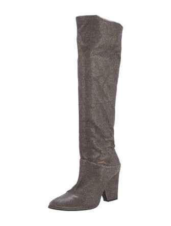 Stuart Weitzman Nylon Glitter Accents Boots