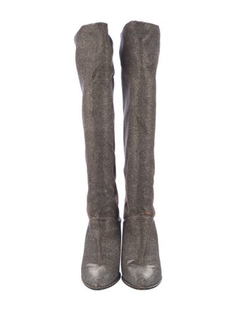 Stuart Weitzman Nylon Glitter Accents Boots