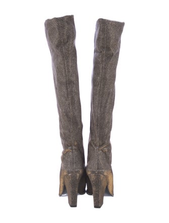 Stuart Weitzman Nylon Glitter Accents Boots