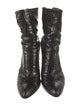 Stuart Weitzman Embossed Leather Animal Print Lace-Up Boots