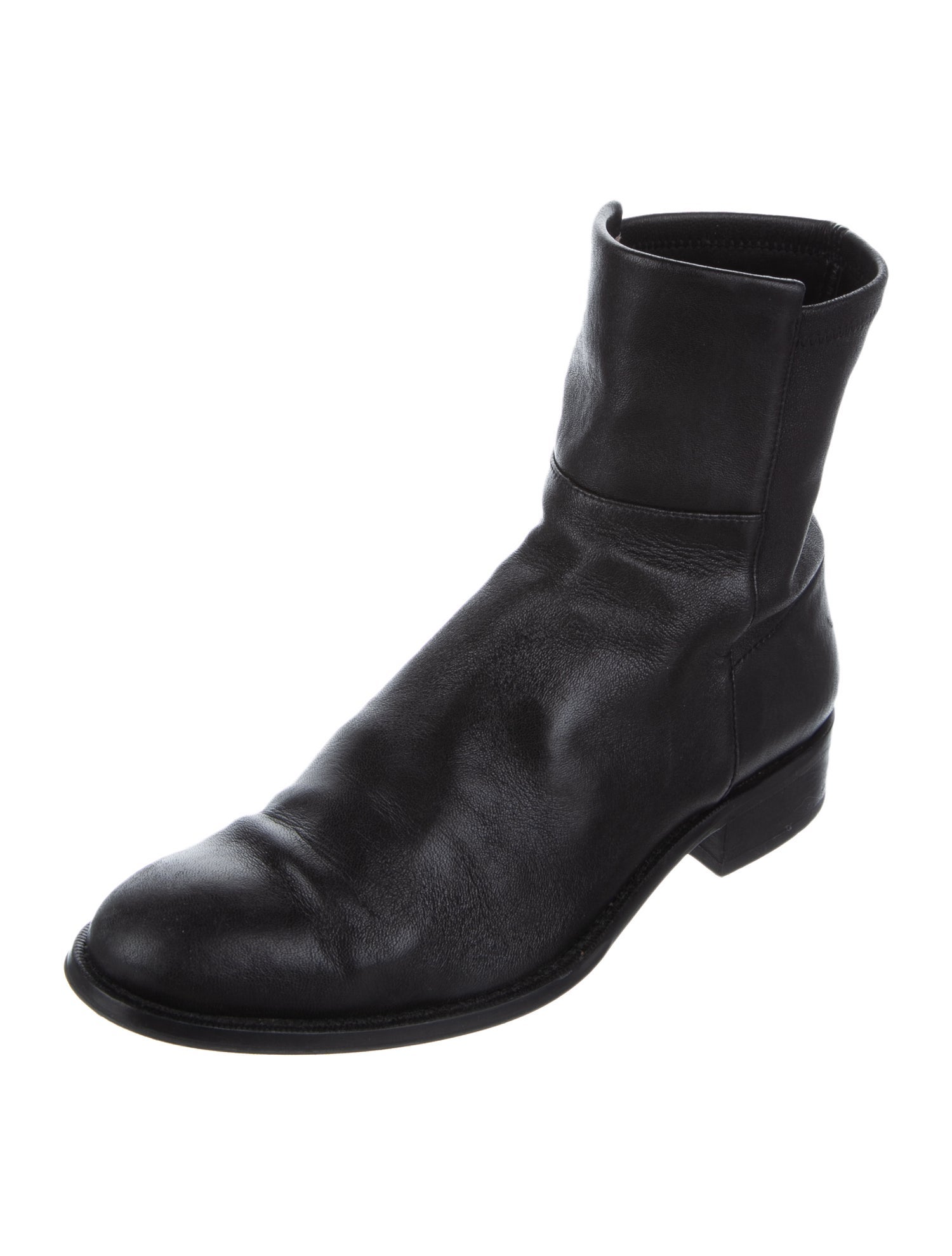 Stuart Weitzman Leather Whipstitch Trim Boots