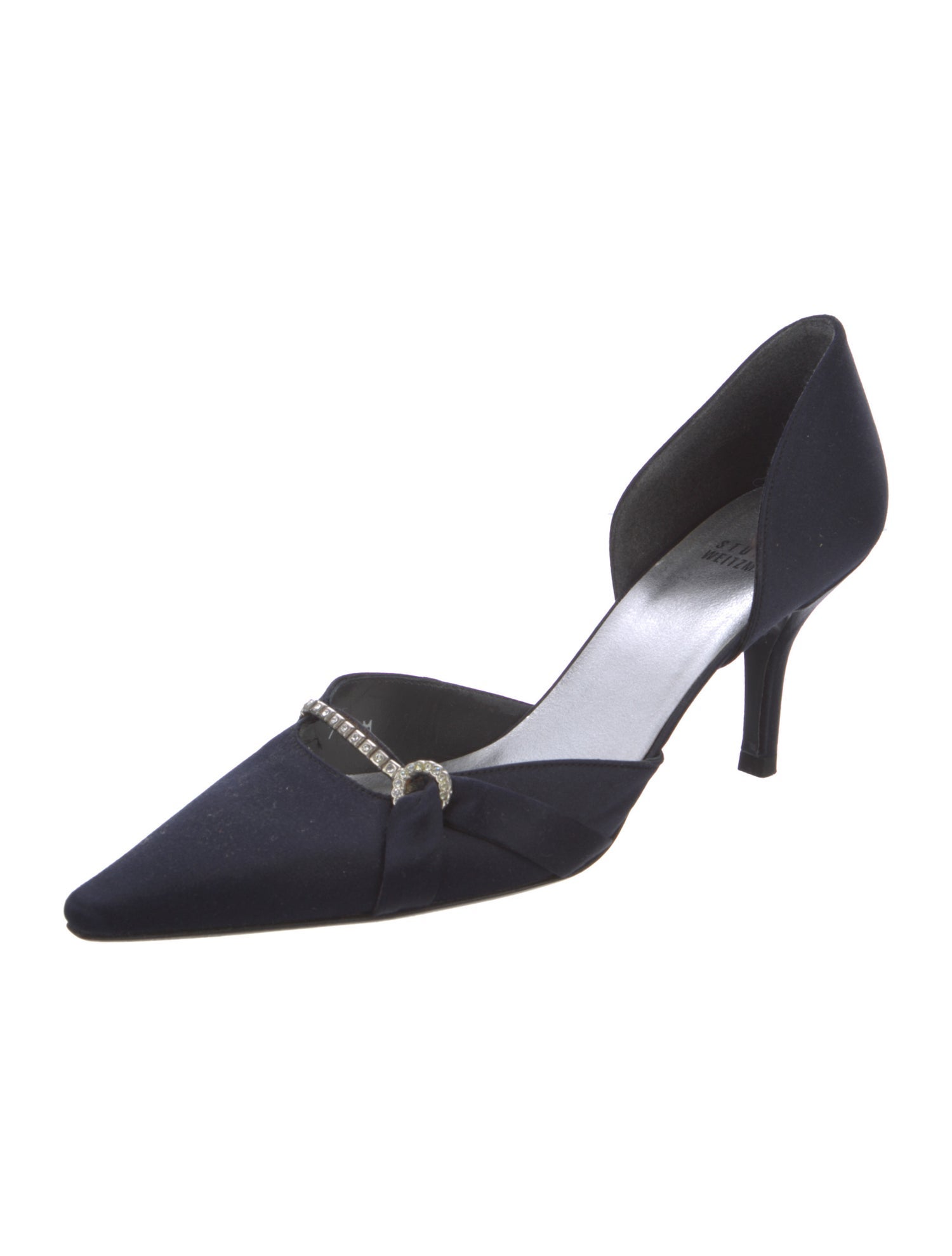 Stuart Weitzman Satin Striped D'Orsay Pumps