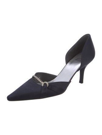 Stuart Weitzman Satin Striped D'Orsay Pumps